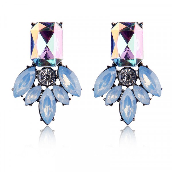 Eris Aurora Blue Opal Starlet Crystal Earrings